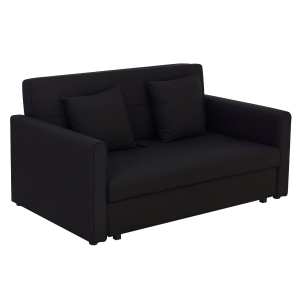 HOMCOM Divano Letto con Spazio Portaoggetti Grigio Scuro