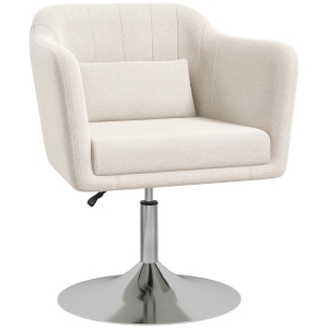 HOMCOM Modern Swivel Accent Chair Cream White