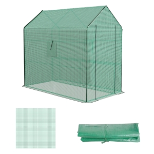 Outsunny Bâche de remplacement pour serre de jardin 140 x 213 x 190 cm avec fenêtre, porte anti-UV pour le jardin - Vert