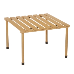Outsunny Table basse de jardin pliable table de camping Plateau à Lattes dim. 58L x 58l x 40H cm Sac Transport Inclus Bois Sapin pré-huilé montage rapide