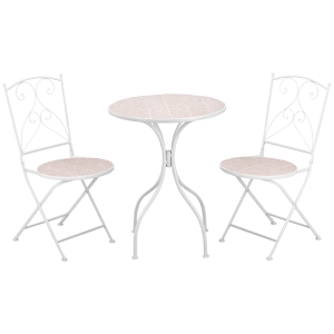 Outsunny Tavolo da giardino 41.5cm x 52cm x 87cm Bianco