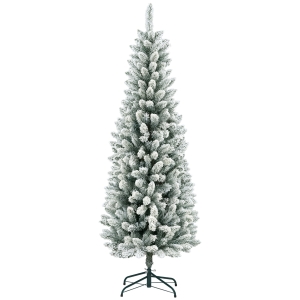 HOMCOM Albero di Natale 182.88cm con 479 Rami Innevati Slim Verde