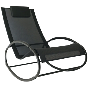 Outsunny Sedia a dondolo 105cm x 62cm x 88cm Grigio