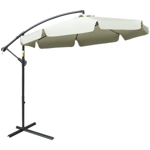 Outsunny Parasol Déporté Ø2,65m Inclinable Beige