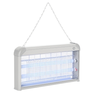 Outsunny Lámpara Antimosquitos Eléctrico 30W Mata Mosquitos Eléctrico con Luz UV Efecto 60 m² 48,5x8,5x26,5 cm Gris