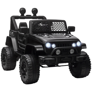 HOMCOM Voiture électrique 4x4 pour enfants 12V avec télécommande phares et klaxon - 3-6 ans - noir
