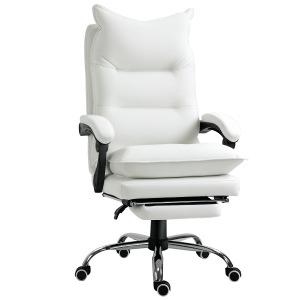 Vinsetto Poltrona da ufficio 66cm x 72cm x 122-130cm Bianco