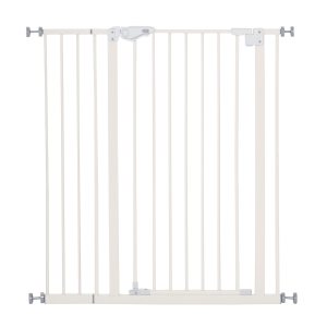 Barrière de sécurité Longueur réglable dim. 74-80 cm ou 91,5-97,5 cm métal Plastique Blanc