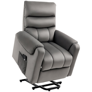 HOMCOM Poltrona alzapersona 79cm x 97cm x 103cm Grigio Scuro