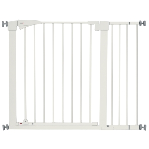 PawHut Barrière de sécurité pour chien animaux sans perçage avec fermeture automatique largeur 76-103 cm blanc