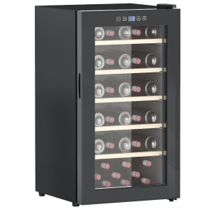 HOMCOM Frigider Vin pentru 41 de Sticle cu Temperatură Reglabilă Negru