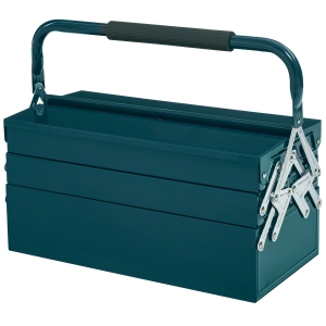 Durhand Gereedschapskist gereedschapskoffer 5 bakken staal donkergroen 45 x 22,5 x 34,5 cm