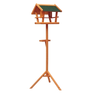 HOMCOM Mangeoire pour oiseaux sauvages sur Pied Abris à oiseaux nichoir a Plateau Station a Oiseaux Bois pour Exterieur 150cm