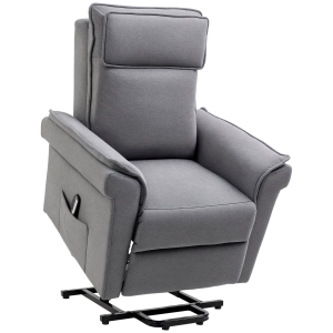 HOMCOM Poltrona Alzapersona Massaggiante Reclinabile 150° Grigio
