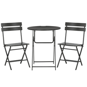 Outsunny Set da Giardino 3 Pezzi con 2 Sedie e Tavolo Pieghevoli