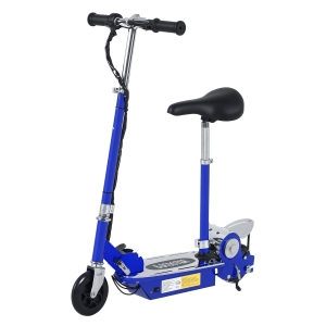 HOMCOM Trottinette électrique 120 W pliable pour enfant de 7 à 12 ans hauteur guidon et selle réglable 10 Km/h max. bleu