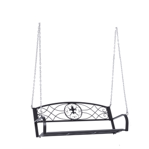 Outsunny Panchina da giardino 132cm x 63cm x 58cm nero