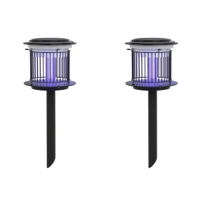 Outsunny Set 2 Lampade Antizanzare da Esterno con Luce LED e UV