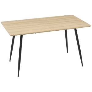 HOMCOM Tavolo Cucina per 4 Persone in Legno e Acciaio 140x80x76cm