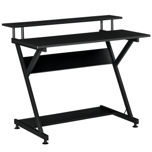 HOMCOM Scrivania per computer 100cm x 60cm x 85.5cm Nero