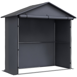 Outsunny Capanno da Giardino 1.1x2m con Porta Avvolgibile Grigio