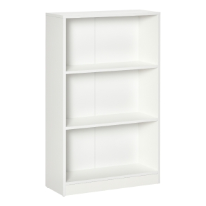 HOMCOM Estantería Librería con 3 Compartimentos de Almacenaje Libros CDs Plantas para Salón Estudio Dormitorio 62,2x24x102,4 cm Blanco