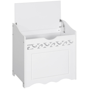 HOMCOM Armoire Bois Blanc 55x34x58cm Rangement Salle de Bain