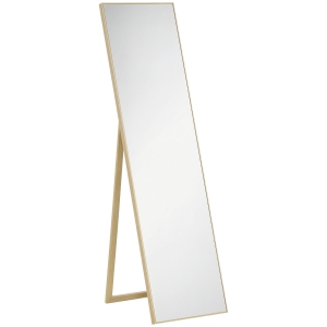 HOMCOM Ganzkörperspiegel mit Ständer, freistehend, 40 cm x 150 cm, Natur