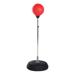 HOMCOM Punching Ball ad Altezza Regolabile con Guantoni Rosso