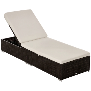 Outsunny Lettino prendisole 195cm x 68cm x 31cm Marrone