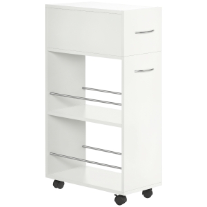 HOMCOM Carrello da Cucina con 2 Ripiani Aperti e Cassetto Estraibile