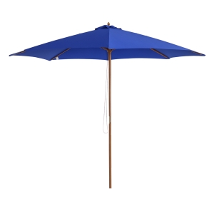 Outsunny Sonnenschirm Gartenschirm , wetterbeständig, Bambus, 300 cm x 300 cm x 250 cm, Blau + Natur