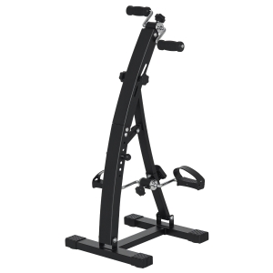 HOMCOM Pedaltrainer für Senioren extra Leise Mini Heimtrainer mit LCD Display Befestigungsband Arm- und Beintrainer Bewegungstrainer Tischfahrrad Mini Bike Fitnessgerät für Zuhause Büro