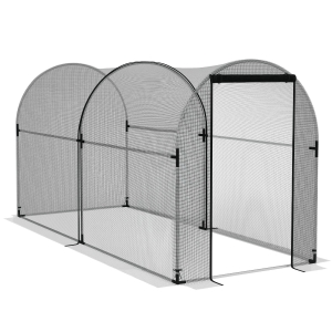 Outsunny Serra a Rete con Porta a Cerniera 1.2x3x1.5m Nero