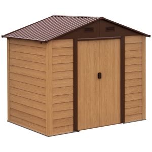 Outsunny Casetta da Giardino con Porte Scorrevoli e Base