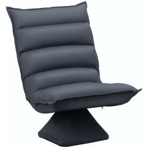 HOMCOM Sessel, drehbarer Sitz, neigbare Rücklehne, weiche Polsterung, atmungsaktiver Bezug, Dunkelgrau, 62 x 70 x 95cm