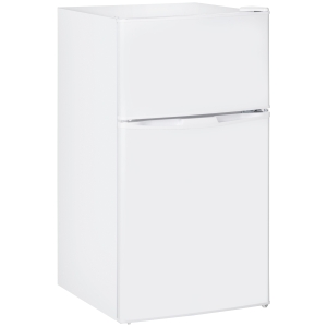 HOMCOM 88L Under Counter Fridge Freezer, Small Refrigerator with 5-Setting, 3 Star Freezer Rating, White