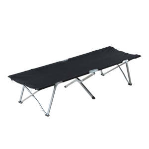 Outsunny Cama de Acampada Plegable de Tela Oxford 600D con Marco Metálico Carga 136 kg para Playa Senderismo 193x64x40 cm Negro