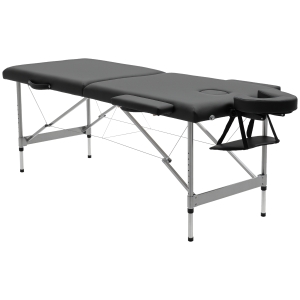 HOMCOM Massageliege klappbar, inkl. Gesichtsöffnung, Armlehnen, Handablagen, Massageliege mobil, 186 cm x 71 cm x 83 cm