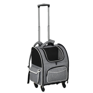 Pawhut 2-in-1 Hundetransporttasche Oxfordstoff Grau + Weiß + Schwarz