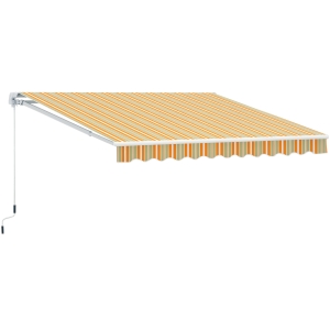Outsunny Markise Gelenkarmmarkise Sonnenschutz Handkurbel Balkon Alu Gelb Beige