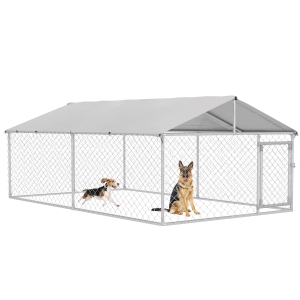 PawHut Kennel per Cani Grandi fino 30kg da Esterno 4x2.3x1.5m