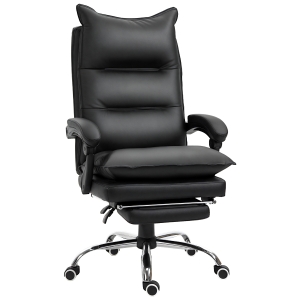 Vinsetto Poltrona da ufficio 66cm x 72cm x 122-130cm Nero