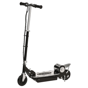 HOMCOM Trottinette Électrique 120 W Pliable pour adolescents 10 Km/h Max. Hauteur Guidon Réglable 2 Roues en PU Coloris Noir et Argent