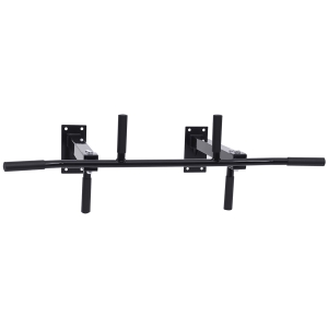 HOMCOM Barra de Dominadas en Techo Barra para Dominadas de Acero Barra de Tracción para Entrenamiento Casa 105,5x28x49 cm Negro