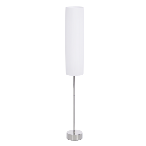 HOMCOM Lámpara de Pie Moderna para Dormitorio Estudio Salón (2 E27 Bombilla) Interruptor de y Bajo Consumo con Base de Acero Inoxidable 120 cm Blanco
