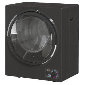 HOMCOM Sèche-linge électrique portable 850W, capacité 33L 4 modes de fonctionnement, acier inoxydable, 49 x 40,5 x 60 cm, noir