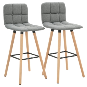 HOMCOM Set 2 sgabelli da bar 41.5cm x 47cm x 97.5cm Grigio