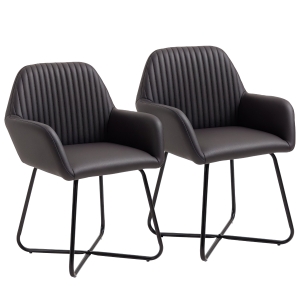 HOMCOM Sedie per sala da pranzo 60cm x 56.5cm x 85cm Marrone