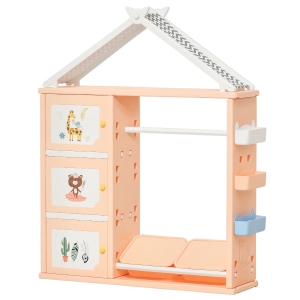 HOMCOM Armadio cameretta 128cm x 34cmx 155cm Arancione
